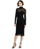 RACHEL by Rachel Roy Womens Lydie Dotted-Mesh Mock-Neck Dress Black XL