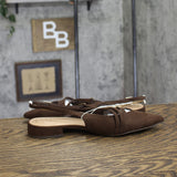 A New Day Womens Twiggy Multi Buckle Mini Heel Flats 94303762 Brown 9.5M