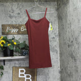 All In Motion Womens Knit Ruched Active Dress with Built in Briefs Maroon Red XS