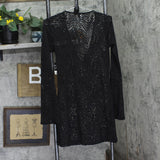 Bar III Womens Crochet Plunge-Neck Cover Up MBGC25837 Black S