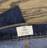 Levi's 501 Curve Stretch Jeans Button Fly Dark Blue 25x30