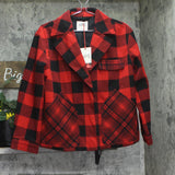Woolrich X TGT Buffalo Check Flannel Melton Jacket 94611610 Black / Red S