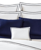 Lauren Ralph Lauren Sateen Border Duvet Cover White / Nsvy Blue Full / Queen