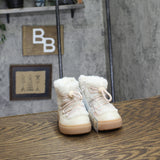 Cat & Jack Toddler Girls Jodi Zipper Shearling Style Boots Cream Off White 5T