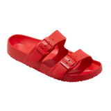 Shade & Shore Womens Neida EVA Two Band Footbed Slide Sandals 83105499 Red 6M