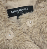 Kenneth Cole Sherpa Faux Fur Snap-Front Parka Jacket Brown S