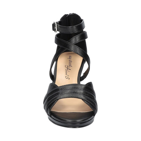 Easy Street Crissa Womens Round Open Toe Stiletto Heel Pumps CRISA Black 8W