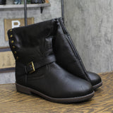 Journee Collection Studded Buckle Knee-High Riding Boots Black Multi 11M-XWC