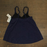 Swim Solutions Womens Midnight Princess High-Low Tankini Top Swim Navy Blue 10