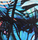 Swim Solutions Tummy Control Empire Swimdress One-Piece Fiesta Fronds Blue 16W