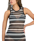 Miken Juniors Striped Low-Back Dress Swim Cover Up I9083K795 Black / White S