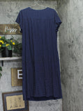 Croft & Barrow Trim Polka Dot Nightgown Knit Short Sleeve Navy Blue / White 1X