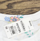 Style & Co. Cotton Printed Henley Top 100142569MS Retro White Multi M
