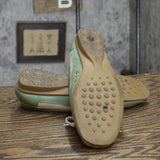 Nickels Soft Womens Vintage Tangle Tie Poron 4000 Flats Green Multi 6.5M
