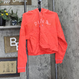 Puma Womens Mesh Front Athletic Cropped Hoodie Sweatshirt Red Orange XL