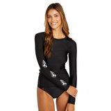 Volcom Womens Long Sleeve Rashguard- UPF 50+Sun Protection O0312301 Jet Black S