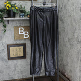 Nine West Womens Faux Leather Slim Ankle Belted Pants 166119574db4a7 Black XL
