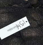 Calvin Klein Collared Self-Tie-Belt Midi Button Cuff Dress Black / Gold 8