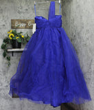 Mac Duggal Womens Off Shoulder Bustier Ball Gown Dress Cobalt Blue 10