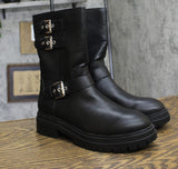 Sun + Stone Womens Onnyx Engineer Booties 10019660000 Black 9.5M
