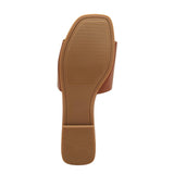 A New Day Womens Deidra Slide Sandals 92611841 Cognac Brown 8M