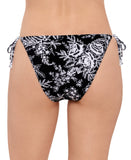 Salt + Cove Juniors Reversible Side-Tie Bikini Swim Bottom Black / White S