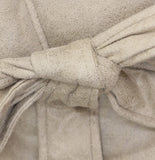 Wild Fable Shawl Collar Faux Shearling Button Down Sash Tie Coat Tan Brown 2XS