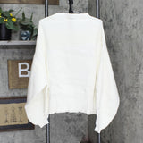 City Chic Women's Apparel Womens Angel Funnel Neck Cotton Rib Sweater Vanilla M