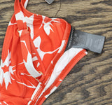 Vince Camuto Womens Swim Underwire Tie Front Bikini Top Tangerine Red Orange XS
