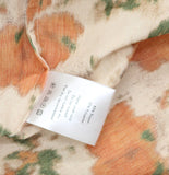 Sefr Sleeve Button Down Collar Floral Beach Camp Shirt Illusion Orange Multi S