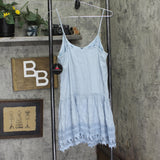 Fishbowl Juniors Crochet-Trim Peasant Slip Dress 0033380780 Blue S
