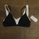 Mimi Flamingo Layered Slimming Triangle Swim Bra Top 900051012 Black / White 6