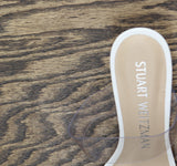 Stuart Weitzman Kristal Block Heel Slide Sandal S0369 Clear / White 9M