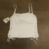 Michael Michael Kors Womens Grommet Side Tie Tankini Swim Top MM30322 White L