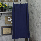 24seven Comfort Apparel Womens Knit Plus Size Maxi Skirt Navy Blue 1X