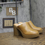 Universal Thread Womens Tess Platform Mule Heels 87931644 Tan Brown 6M