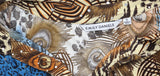 Emily Daniels Shimmer Collared Roll-Tab Sleeve Knit Shirt Brown Blue Multi 1X
