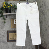 Gloria Vanderbilt Petite Amanda High Rise Straight-Leg Jeans White 16P Short