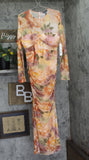 Aqua Womens Mesh Long Sleeve Maxi Dress DC10869BBL Coral Orange Multi 2XL
