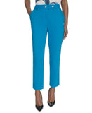 Calvin Klein Womens Cotton-Blend Straight-Leg Pants S53PB720 Corsica Blue 4