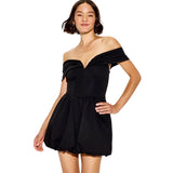 Wild Fable Womens Plunge Bubble Off Shoulder Mini A-Line Dress 94775097 Black M