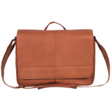 Kenneth Cole Reaction Leather Messenger Bag for Laptop/Tablet Cognac Brown
