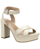 Sun + Stone Womens Lillah Dress Sandals Heels 10014732100 Bone Off White 10M
