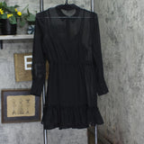 Bar III Womens Petites Collared Short Mini Dress 100118377PT Black PM