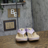 G.C. Shoes Womens Tiana Embellished Comfort Wedge Sandals Tiana Purple 7.5M