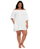 Lauren Ralph Lauren Womens Plus Size White Off The Shoulder Dress White 2X