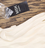 MSK Plus Size Round Neck Flutter Sleeve Pleated Dress Birch Off White 1X