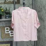 Flora by Flora Nikrooz Nicola Stripe Charm Notch Pajama Set Pink Stripe XL