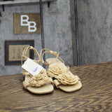 A New Day Womens Esme Floral Crochet Kitten Heels 92979007 Tan Brown 6.5M