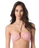 Vince Camuto Womens Crossover Underwire Halter Bikini Top Cinnabar Red Multi M
